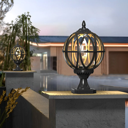 Farmhouse Round Ball Waterproof Outdoor Fence Post Lights