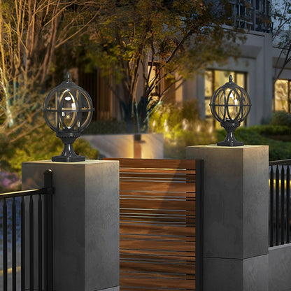 Farmhouse Round Ball Waterproof Outdoor Fence Post Lights