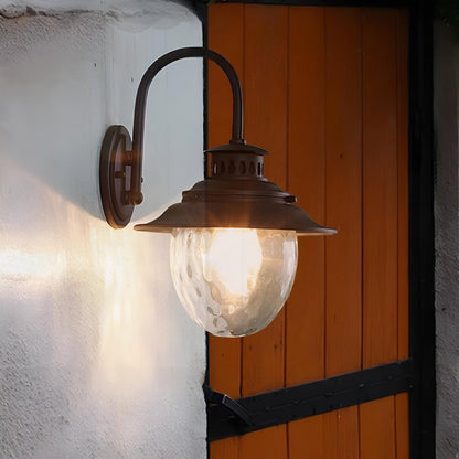 Farmhouse Waterproof Black Horn LED Outdoor Wall Light