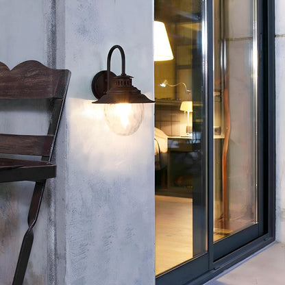 Farmhouse Waterproof Black Horn LED Outdoor Wall Light