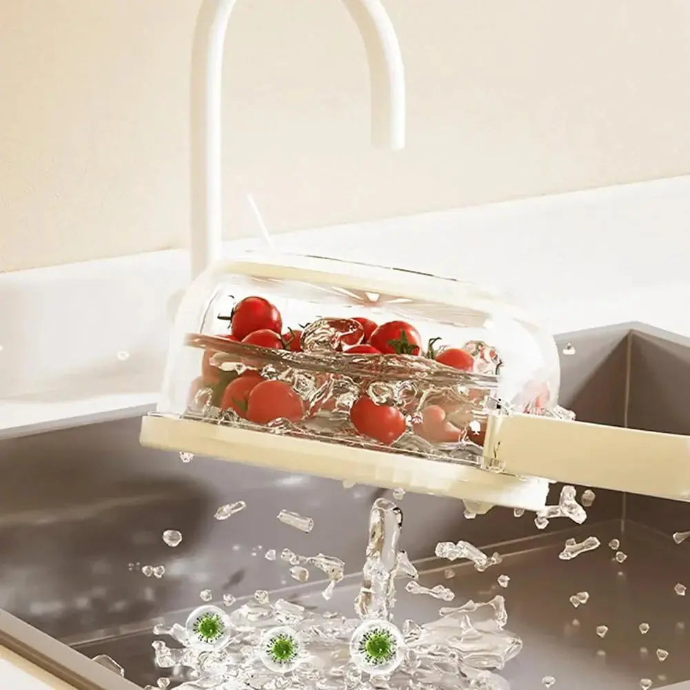 FlexiWash basin being used to rinse vegetables in a kitchen sink