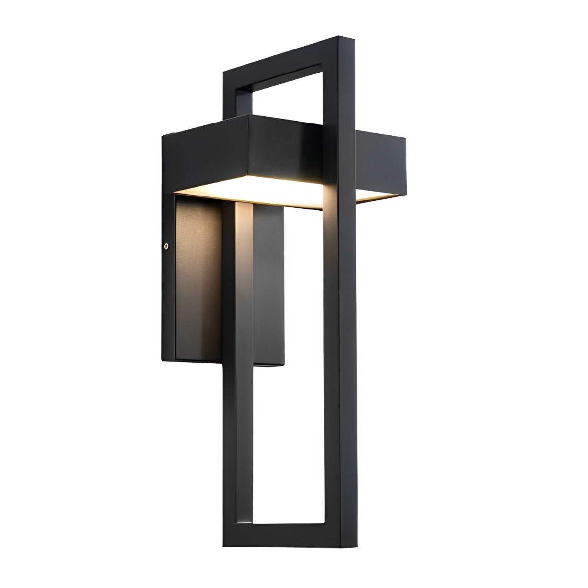 Geometric Rectangular LED Waterproof Black Outdoor Lighting Wall Sconce Lamp