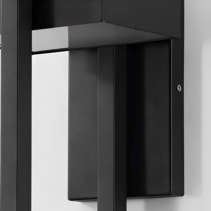 Geometric Rectangular LED Waterproof Black Outdoor Lighting Wall Sconce Lamp
