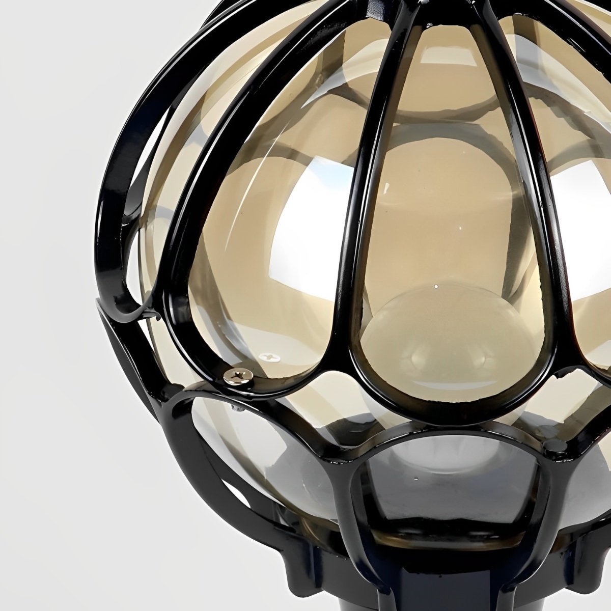 Vintage Glass Aluminum Round Ball Waterproof LED Outdoor Fence Post Light