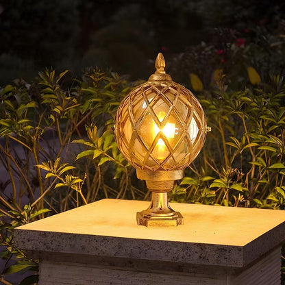 Glass Aluminum Round Ball Mesh Waterproof LED Outdoor Fence Post Lights