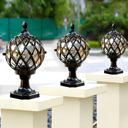 Glass Aluminum Round Ball Mesh Waterproof LED Outdoor Fence Post Lights