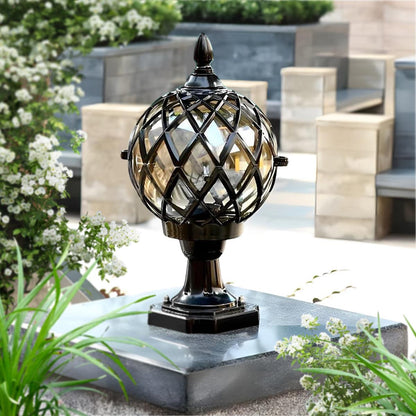 Glass Aluminum Round Ball Mesh Waterproof LED Outdoor Fence Post Lights