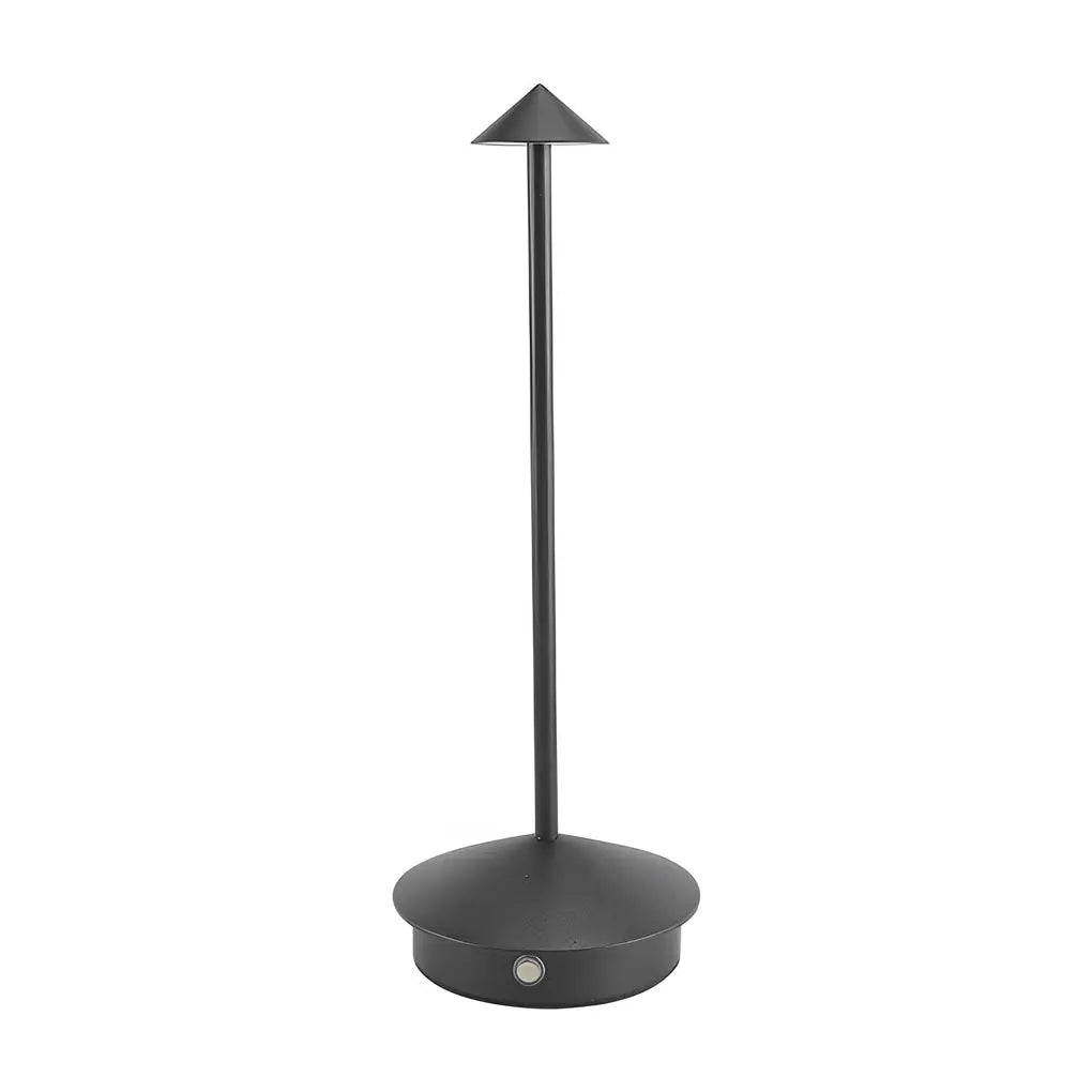 GlowMushroom lamp in black finish, highlighting minimalist modern style