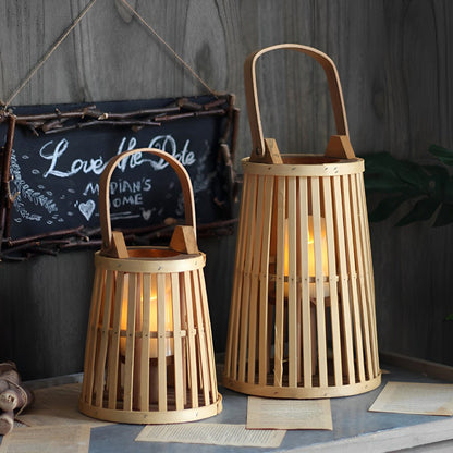 Handmade Bamboo Rattan LED Candle Lantern