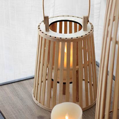 Handmade Bamboo Rattan LED Candle Lantern