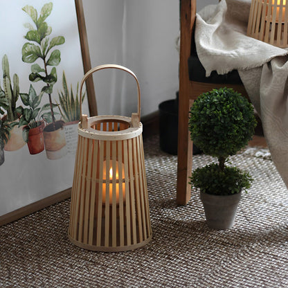 Handmade Bamboo Rattan LED Candle Lantern