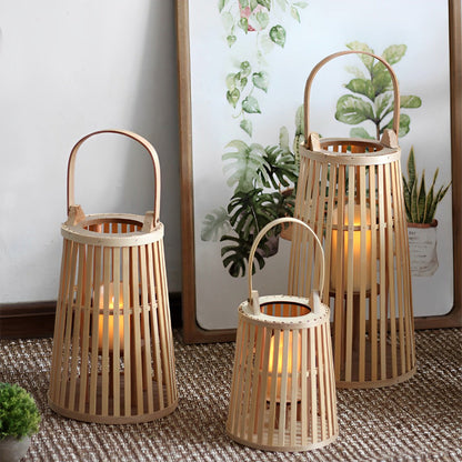 Handmade Bamboo Rattan LED Candle Lantern