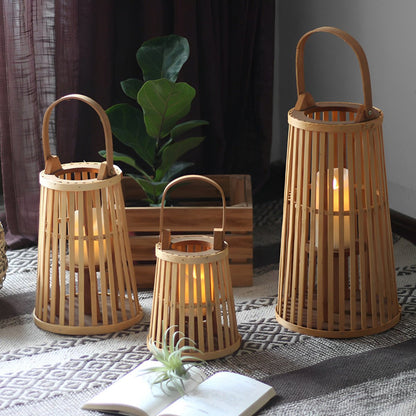 Handmade Bamboo Rattan LED Candle Lantern