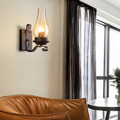 Indoor Industrial LED Kerosene Oil Lamp Wall Sconces
