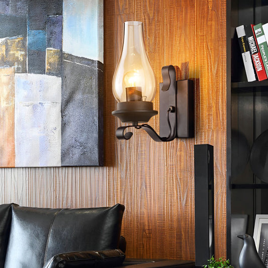 Indoor Industrial LED Kerosene Oil Lamp Wall Sconces