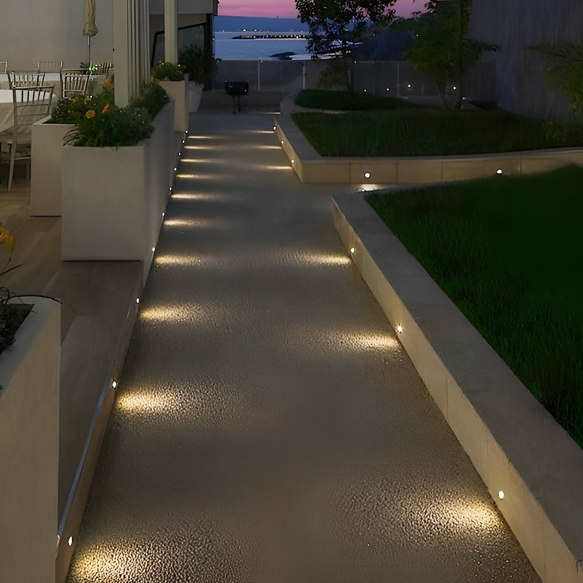 LED Deck Stair Lights Plug In Outdoor Step Lights Recessed In-ground 8 Pcs