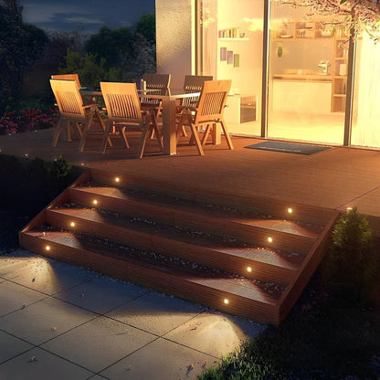LED Deck Stair Lights Plug In Outdoor Step Lights Recessed In-ground 8 Pcs