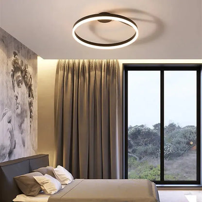 LuxeGlow LED ceiling light creating a soft, ambient glow, perfect for creating a luxurious atmosphere.