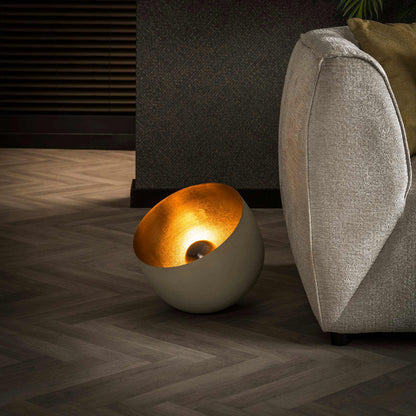 MetroGlow lamp casting warm, inviting ambient light across a room