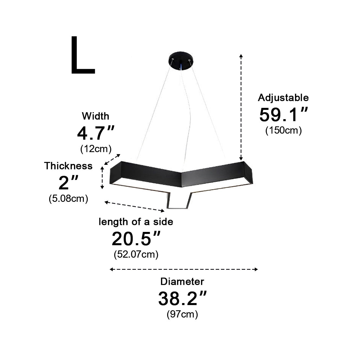 Minimalist Modern Geometric Y-Shaped Office LED Ceiling  Pendant Lighting
