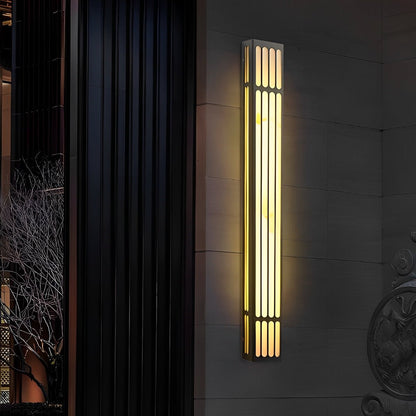 Minimalist Modern Linear Rectangular Waterproof Black Outdoor Wall Sconce