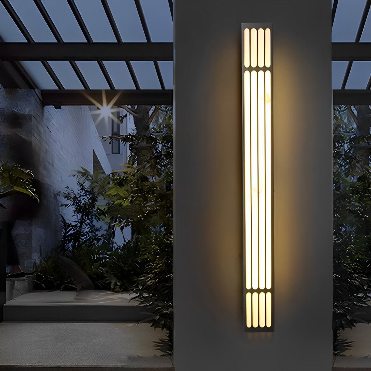 Minimalist Modern Linear Rectangular Waterproof Black Outdoor Wall Sconce