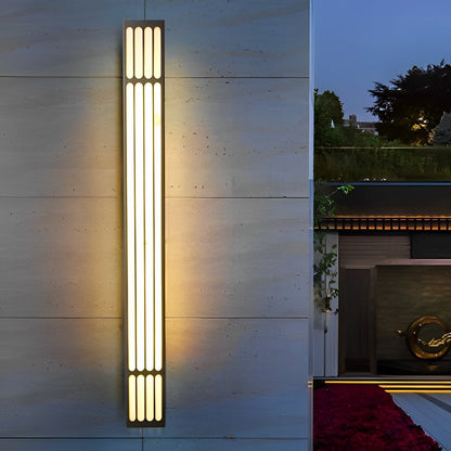 Minimalist Modern Linear Rectangular Waterproof Black Outdoor Wall Sconce
