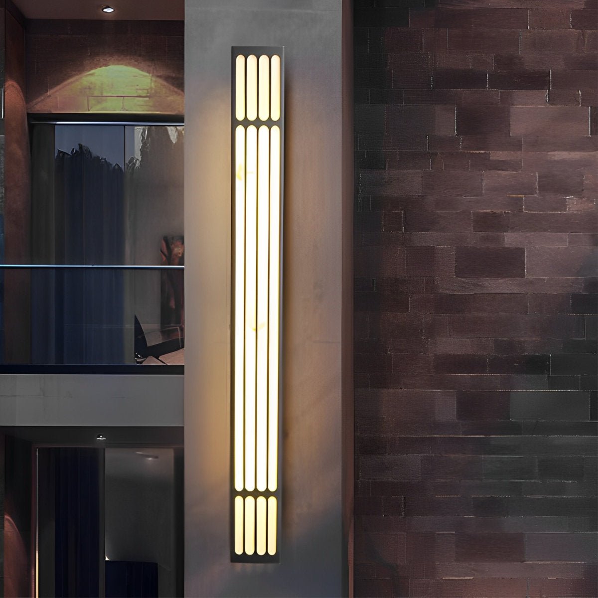 Minimalist Modern Linear Rectangular Waterproof Black Outdoor Wall Sconce