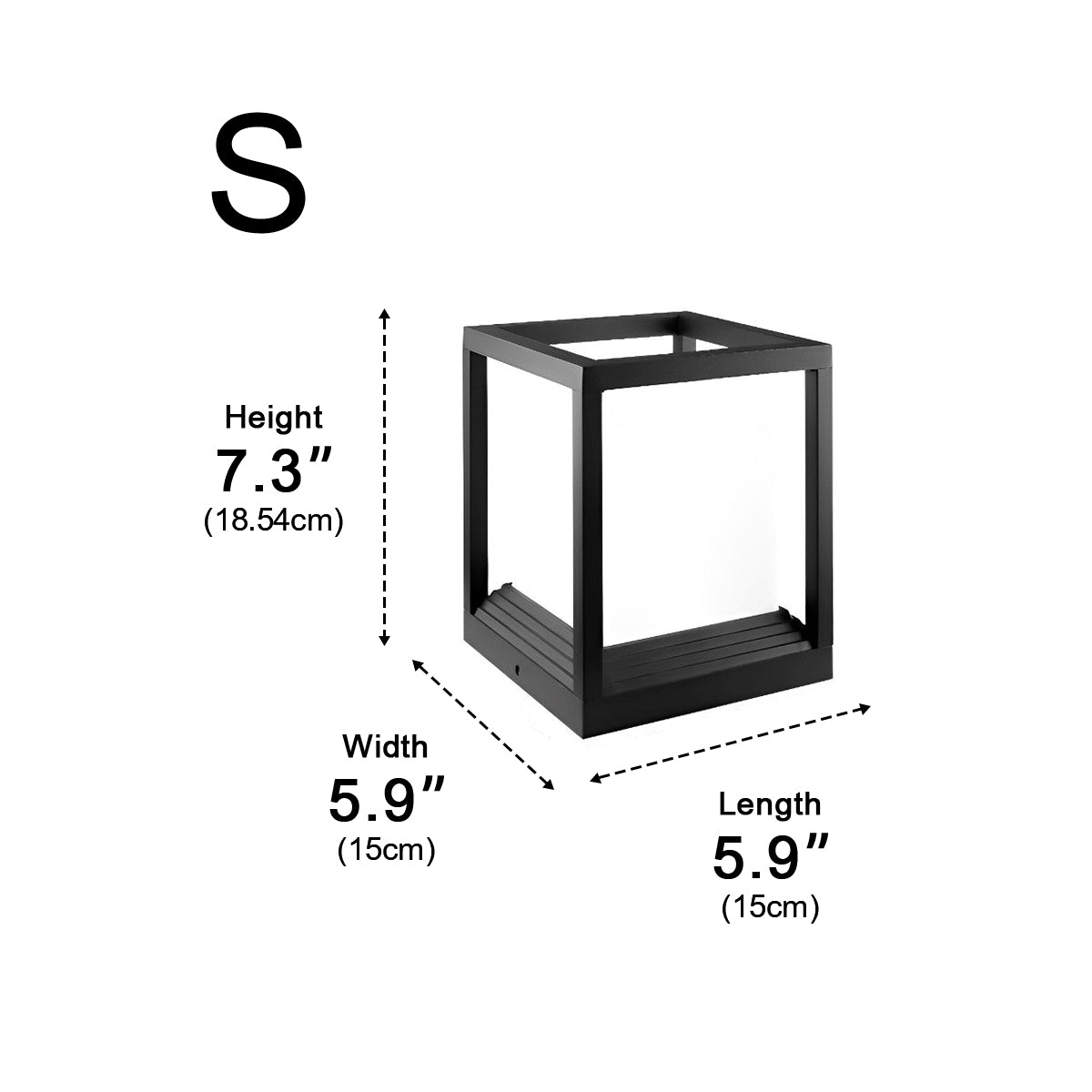 Minimalist Square Waterproof LED Black Modern Fence Post Lights