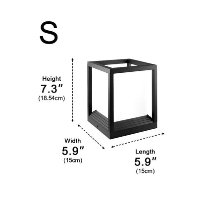 Minimalist Square Waterproof LED Black Modern Fence Post Lights