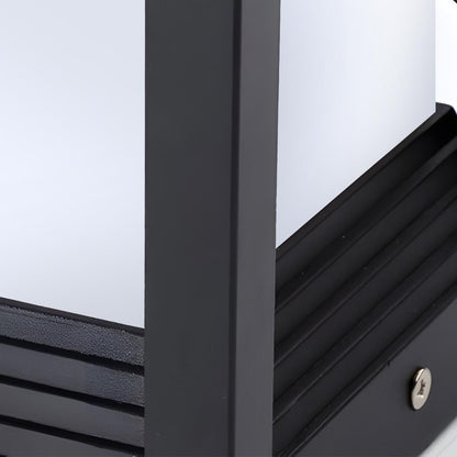 Minimalist Square Waterproof LED Black Modern Fence Post Lights
