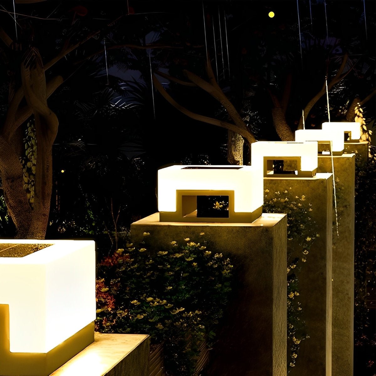 Minimalist Square Waterproof LED Black Modern Post Caps Lights