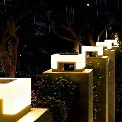 Minimalist Square Waterproof LED Black Modern Post Caps Lights