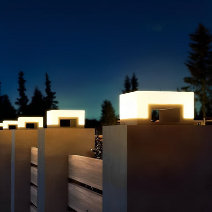 Minimalist Square Waterproof LED Black Modern Post Caps Lights