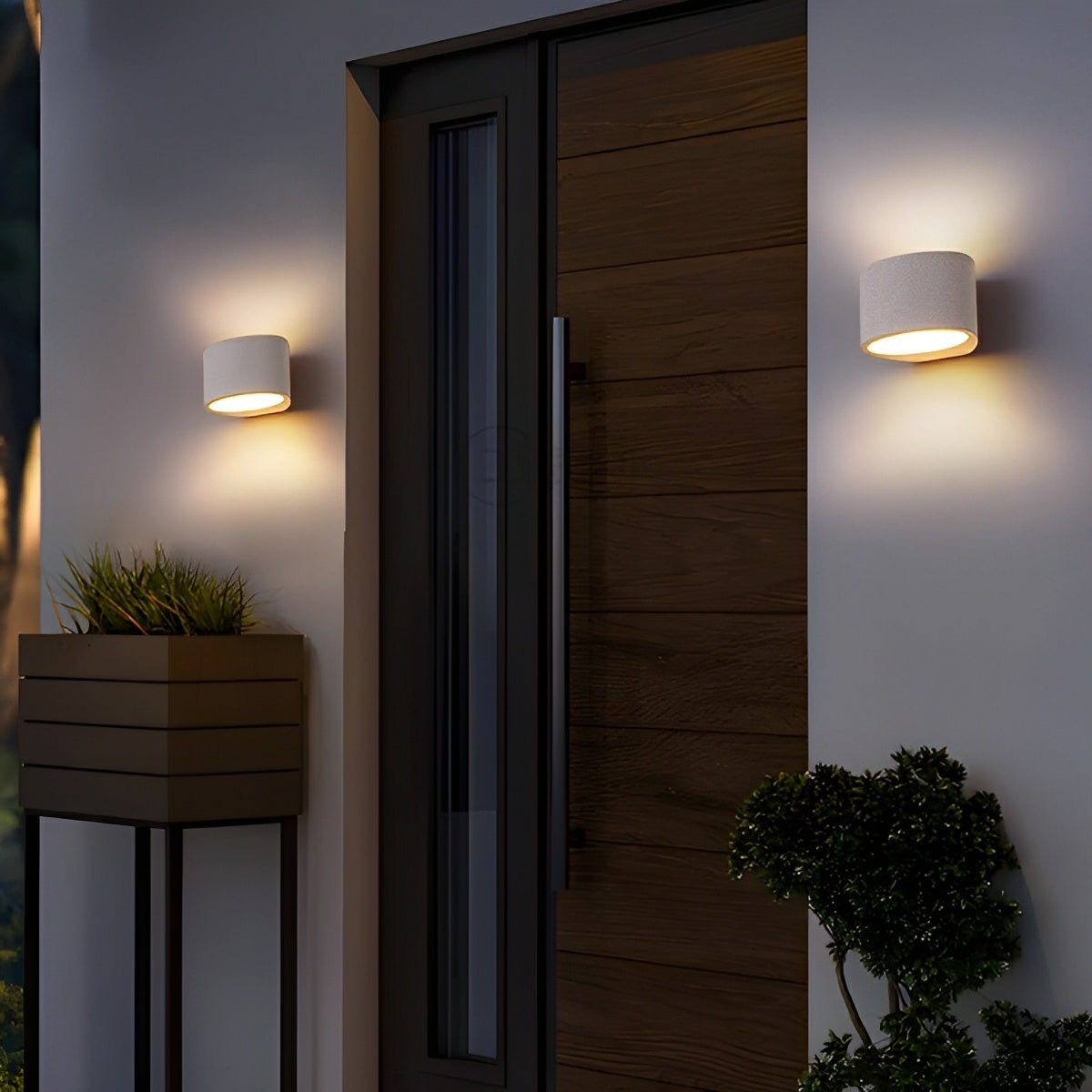 Modern Concrete Oval Up and Down LED Wall Sconces