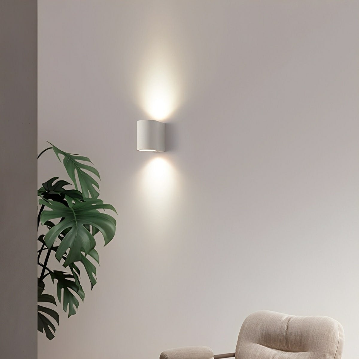 Modern Concrete Oval Up and Down LED Wall Sconces