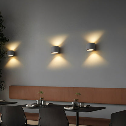 Modern Concrete Oval Up and Down LED Wall Sconces