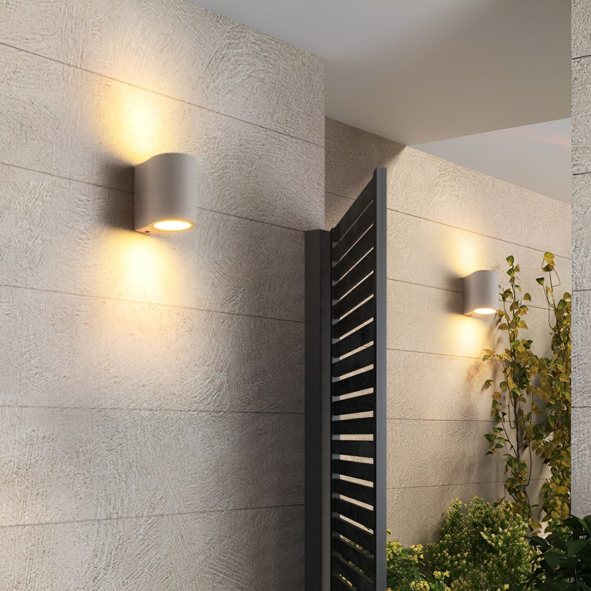 Modern Concrete Oval Up and Down LED Wall Sconces