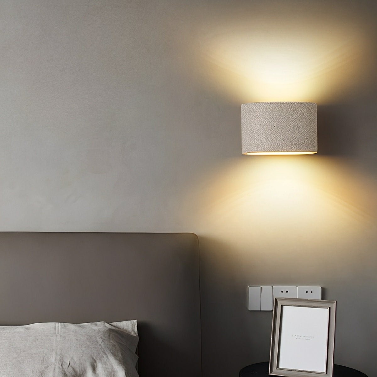 Modern Concrete Oval Up and Down LED Wall Sconces