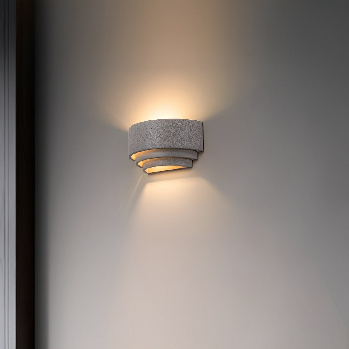 Modern Concrete Tiered Up and Down LED Wall Sconces