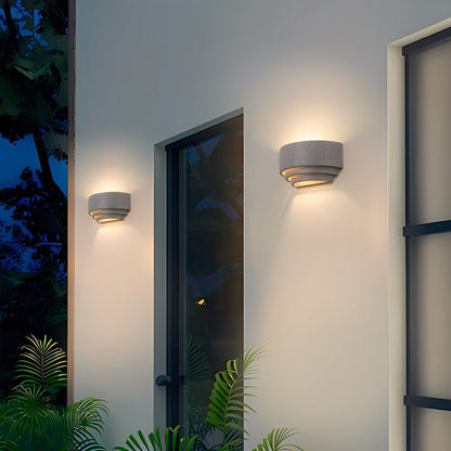 Modern Concrete Tiered Up and Down LED Wall Sconces