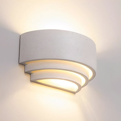 Modern Concrete Tiered Up and Down LED Wall Sconces