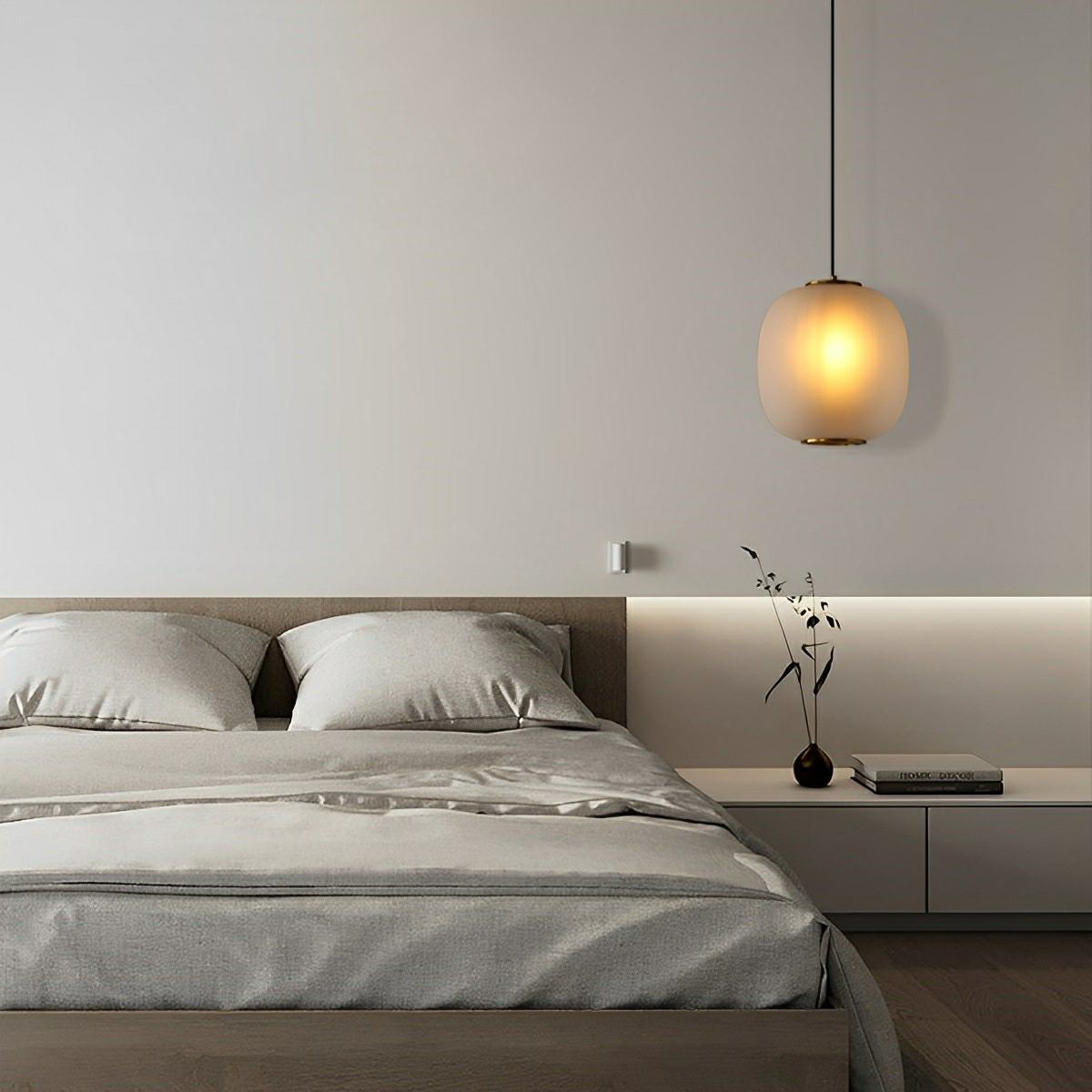 Modern Cream Style Glass Lantern LED Indoor Pendant Lights