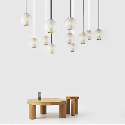Modern Cream Style Glass Lantern LED Indoor Pendant Lights