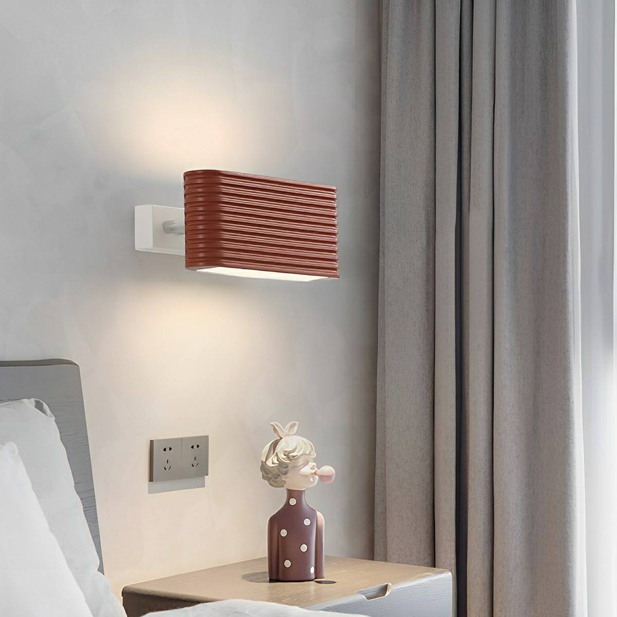 Modern Cream Style Solid Rectangular LED Indoor Wall Sconce
