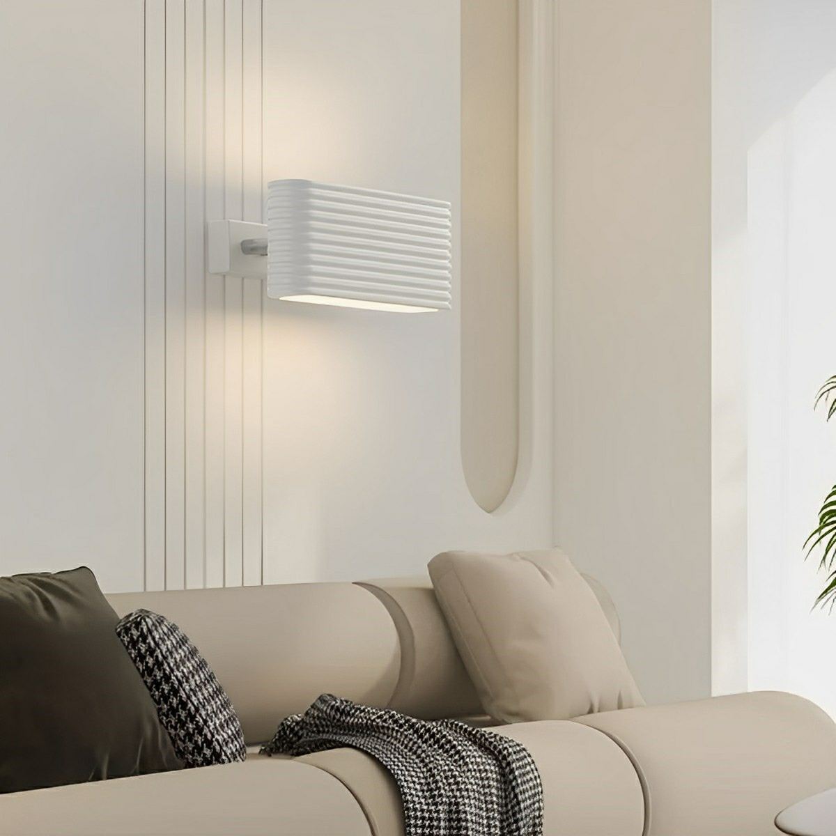 Modern Cream Style Solid Rectangular LED Indoor Wall Sconce