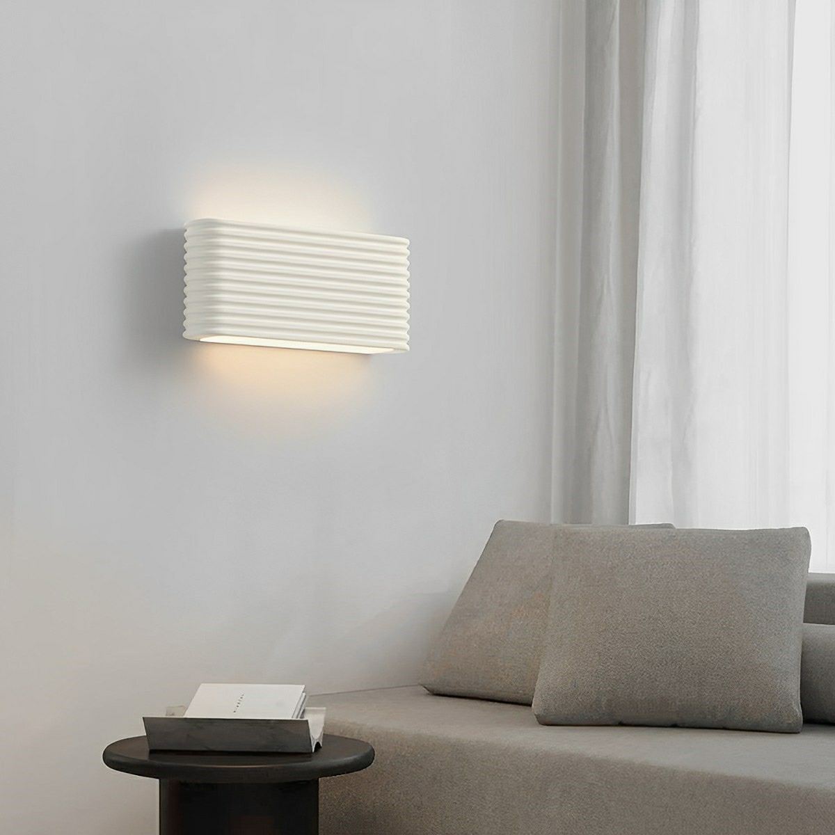 Modern Cream Style Solid Rectangular LED Indoor Wall Sconce