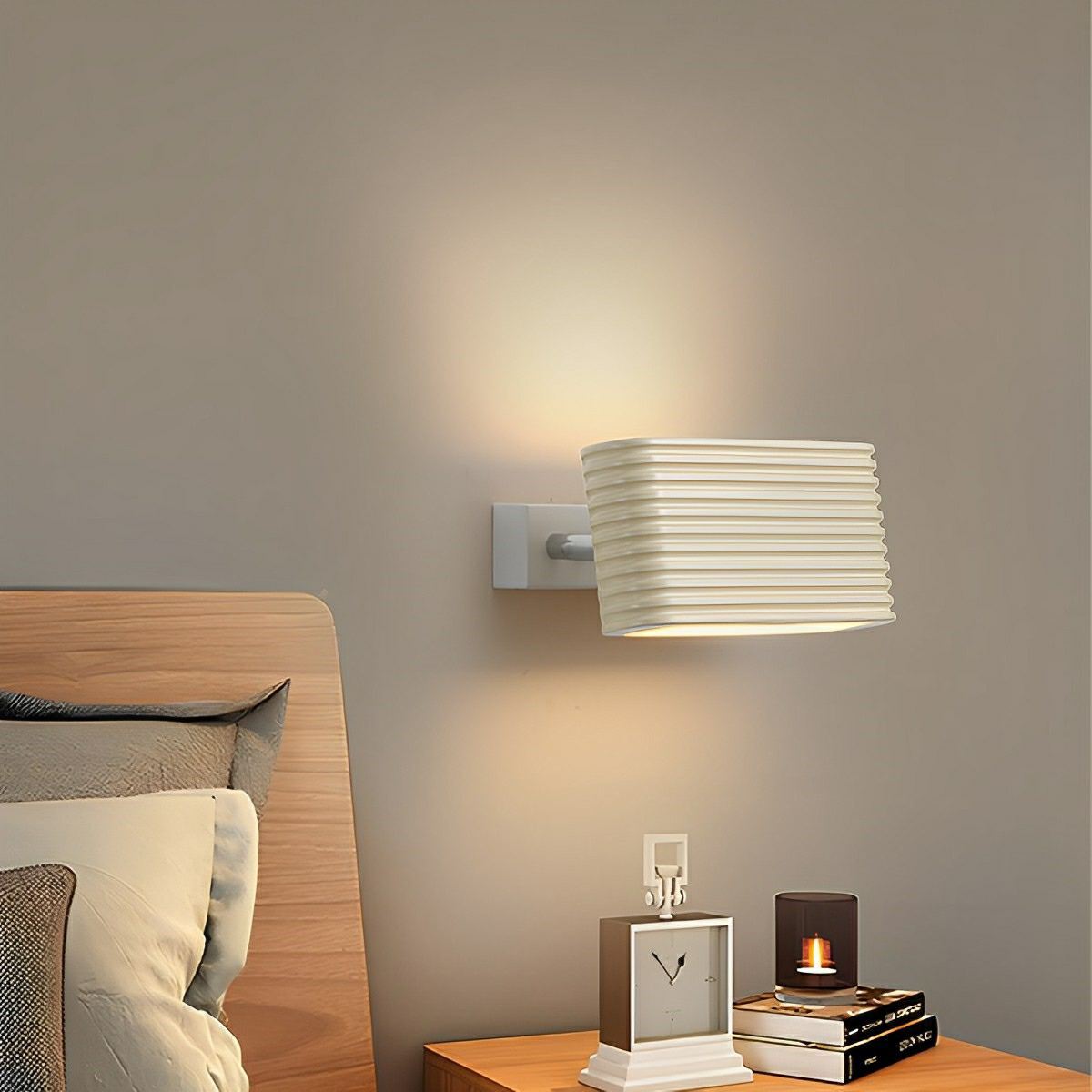 Modern Cream Style Solid Rectangular LED Indoor Wall Sconce