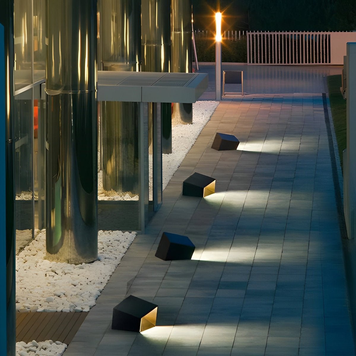 Modern Cube Garden LED Outdoor Post Light