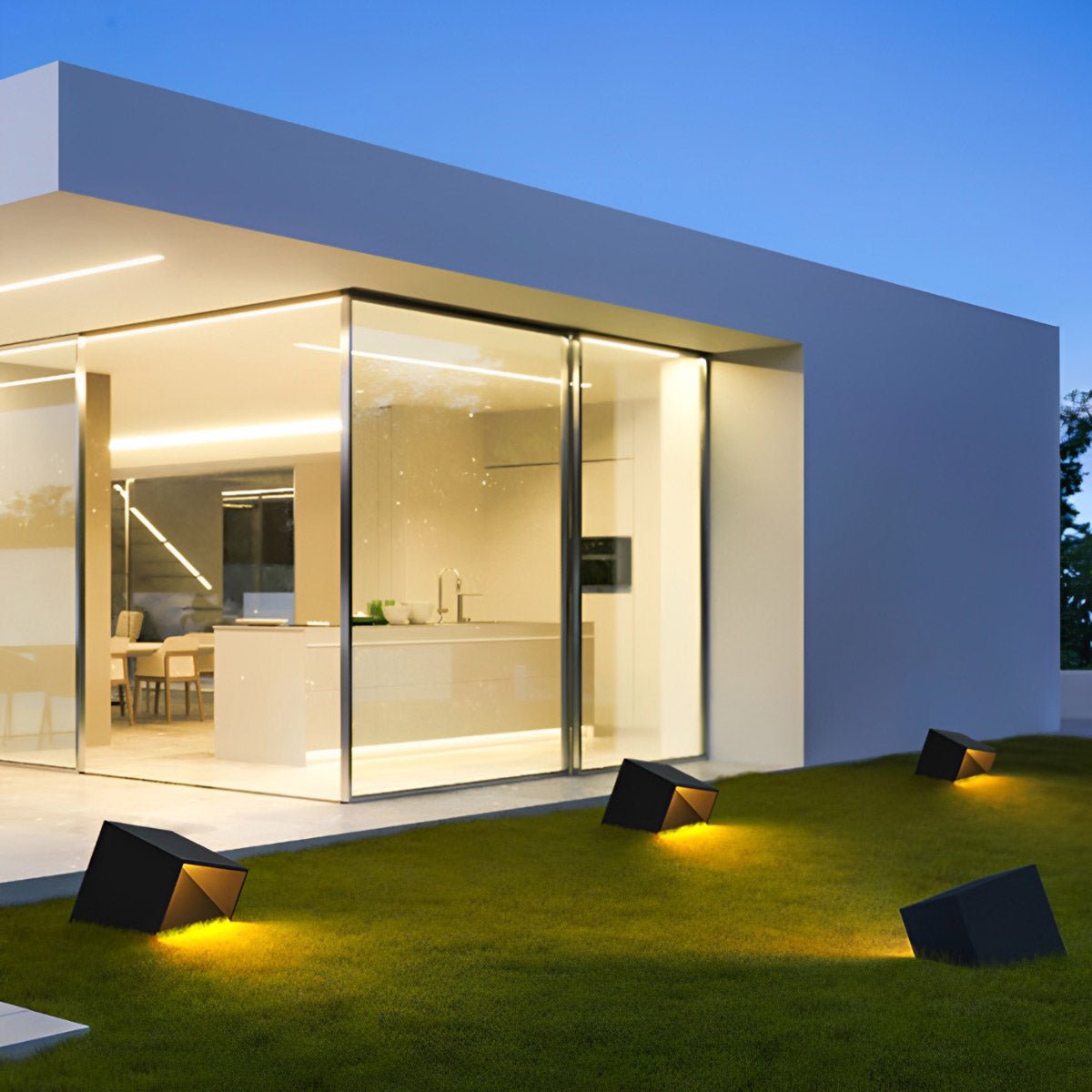 Modern Cube Garden LED Outdoor Post Light
